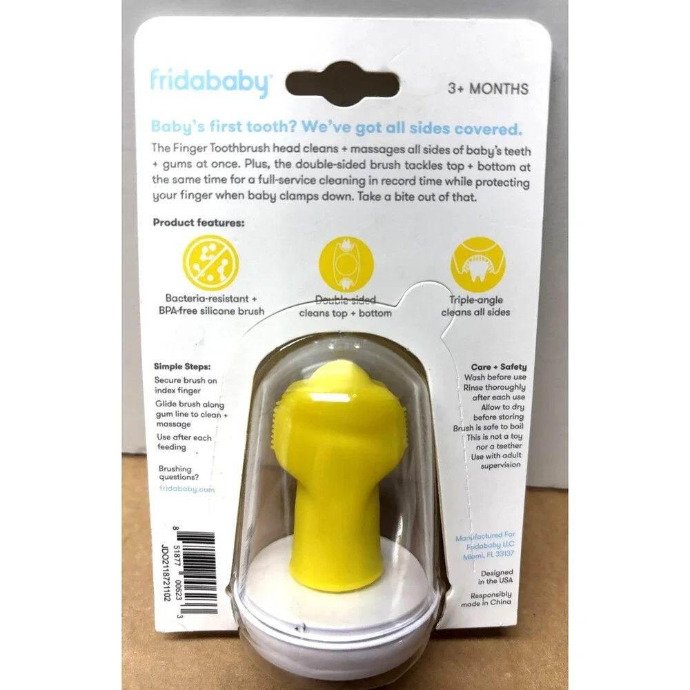 3 Pack FridaBaby Grow Training 1 Toothbrush 6+ Months, 2 Double Sided 3+ Months